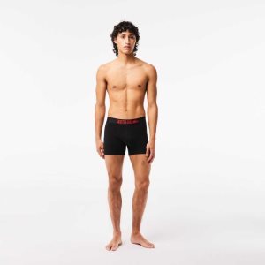 Lacoste 3-Pack x Netflix Jersey Boxers Siyah Kırmızı Beyaz | PG2049731