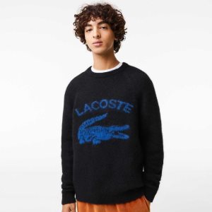 Lacoste Branded Contrast Crocodile Blend Alpaca Siyah Mavi | JB0365921