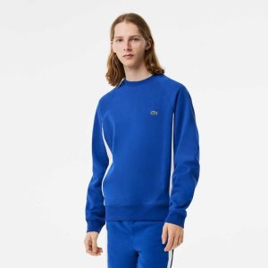 Lacoste Brushed Fleece Colorblock Mavi Lacivert Mavi Beyaz | FQ7546123