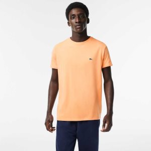 Lacoste Crew Neck Pima Pamuklu Jersey Açık Turuncu | LQ5208394