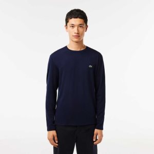 Lacoste Crew Neck Pima Pamuklu Jersey Lacivert Mavi | MJ5963081