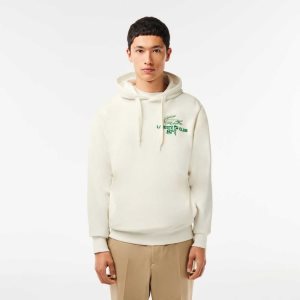 Lacoste Golf Relaxed Fit Hoodie Beyaz | CM4589716