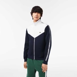 Lacoste Klasik Fit Colorblock Zipped Lacivert Mavi Beyaz | MB0845972