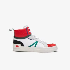 Lacoste L004 Mid Cut Deri Beyaz Kırmızı | IW4598063