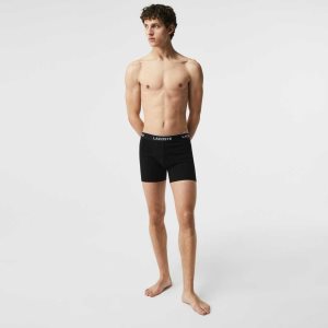 Lacoste Long Stretch Pamuklu Boksör Brief 3-Pack Siyah | CW3764902