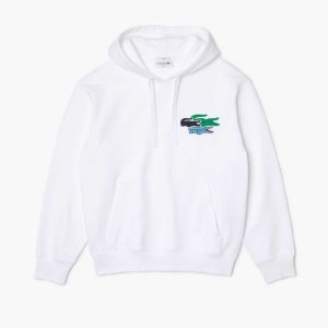 Lacoste Loose Fit Kukuletalı Organic Pamuklu Beyaz | DR9542078