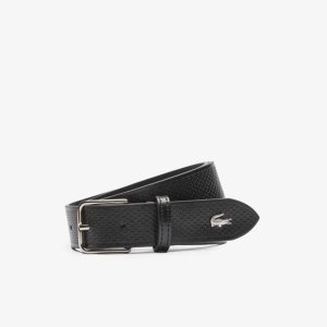 Lacoste Metal Crocodile Stitched Deri Siyah | ND0261734