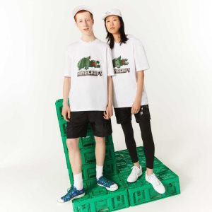 Lacoste Minecraft Print Organic Pamuklu Beyaz | DG8765941