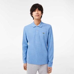 Lacoste Original L.12.12 Long Sleeve Heathered Pamuklu Mavi | ZO5691280