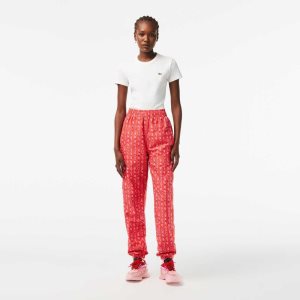 Lacoste Parça Pants with Logo Print Turuncu Kırmızı Pembe | NE8741603