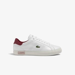 Lacoste Powercourt 2.0 Deri Heel Pop Beyaz Kırmızı | LF0312896