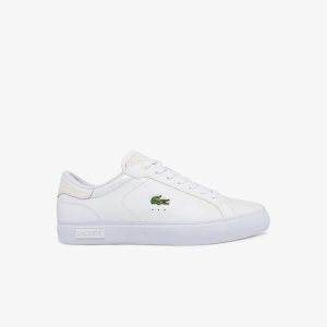 Lacoste Powercourt Burnished Deri Beyaz Beyaz | WR9583074