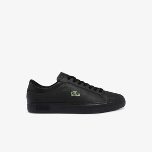 Lacoste Powercourt Burnished Deri Siyah Siyah | BN8632507