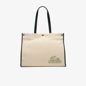 Lacoste Print Front Tote Bej Rengi | DF7425398