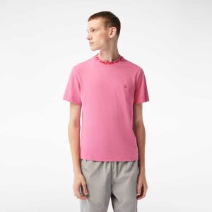 Lacoste Regular Fit Branded Collar Pembe | ZC0849156