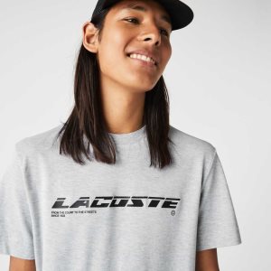 Lacoste Regular Fit Branded Pique Gri | SM0794258