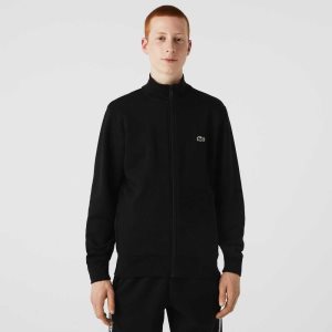 Lacoste Regular Fit Brushed Fleece Zippered Siyah | CU1965043