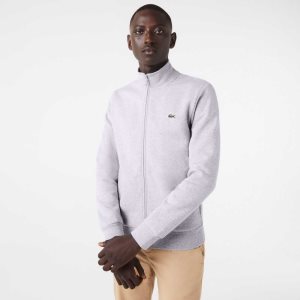 Lacoste Regular Fit Brushed Fleece Zippered Gri | MW2871954