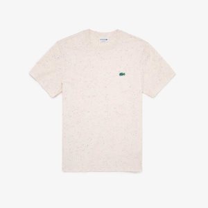 Lacoste Regular Fit Speckled Print Pamuklu Jersey Bej Rengi | DT6187902