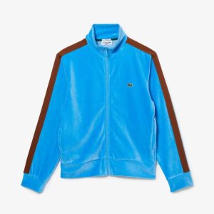 Lacoste Regular Fit Velvet Zip Mavi | XF3152790