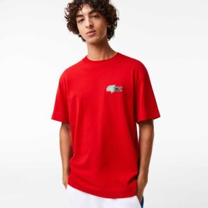 Lacoste Relaxed Fit Comic Effect Badge Kırmızı | MP2043156