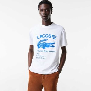 Lacoste Relaxed Fit Crocodile Beyaz | DL2178643