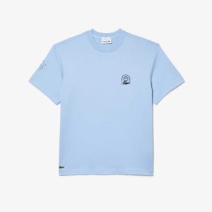 Lacoste Relaxed Fit Organic Pamuklu Jersey Mavi | YT2704651