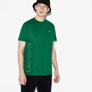 Lacoste SPORT Crew Neck Lettered Ultra Light Pamuklu Yeşil Beyaz | YI1805237