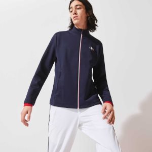 Lacoste SPORT French Sporting Spirit Edition Bi-Malzemeleri Zippered Jacket Lacivert Mavi Beyaz Kırmızı | AE1038674