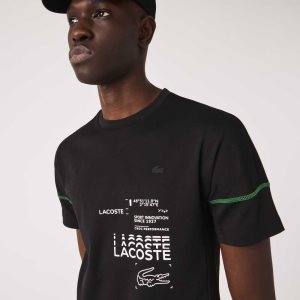 Lacoste SPORT Lettered Technical Pamuklu Siyah Beyaz | JP7021856