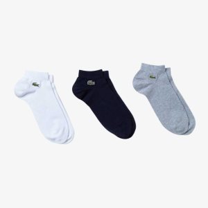 Lacoste SPORT Low-Cut 3-Pack Gri Lacivert Mavi Beyaz | EN1850437