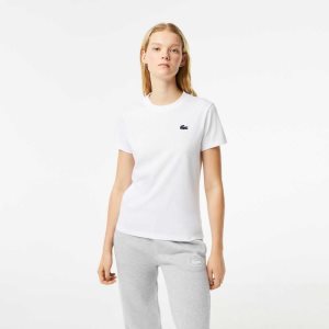 Lacoste SPORT Organic Pamuklu Jersey T-Shirt Beyaz | OA2347108