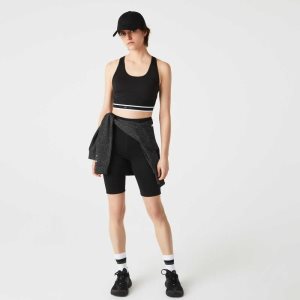 Lacoste SPORT Racer Back Sports Bra Siyah | FH8214765