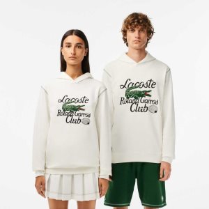 Lacoste SPORT Roland Garros Edition Hoodie Beyaz | LM8597460