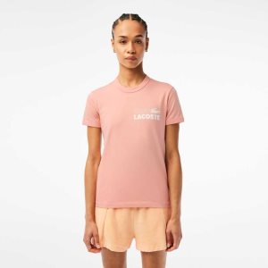 Lacoste Slim Fit Organic Pamuklu Jersey T-Shirt Açık Pembe | IZ3502641