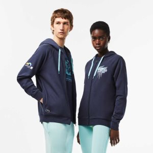 Lacoste Spor Miami Open Edition Hoodie Mavi | XW1436297