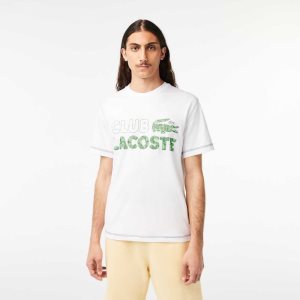 Lacoste Vintage Print Organic Pamuklu Beyaz | GQ9465180