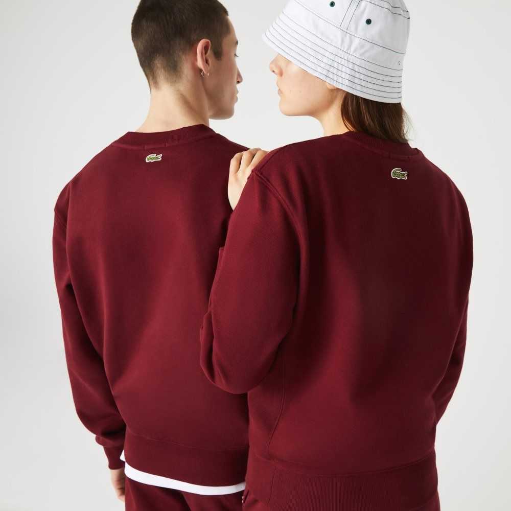 Lacoste 3D Logo Organic Pamuklu Fleece Bordo | WN6481235