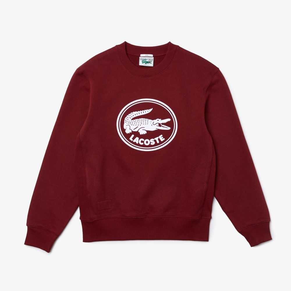 Lacoste 3D Logo Organic Pamuklu Fleece Bordo | WN6481235