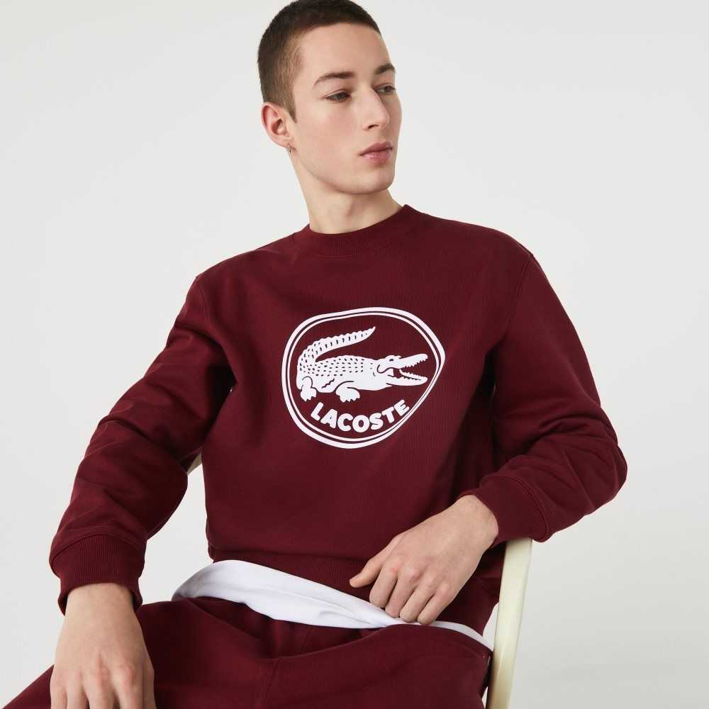 Lacoste 3D Logo Organic Pamuklu Fleece Bordo | WN6481235