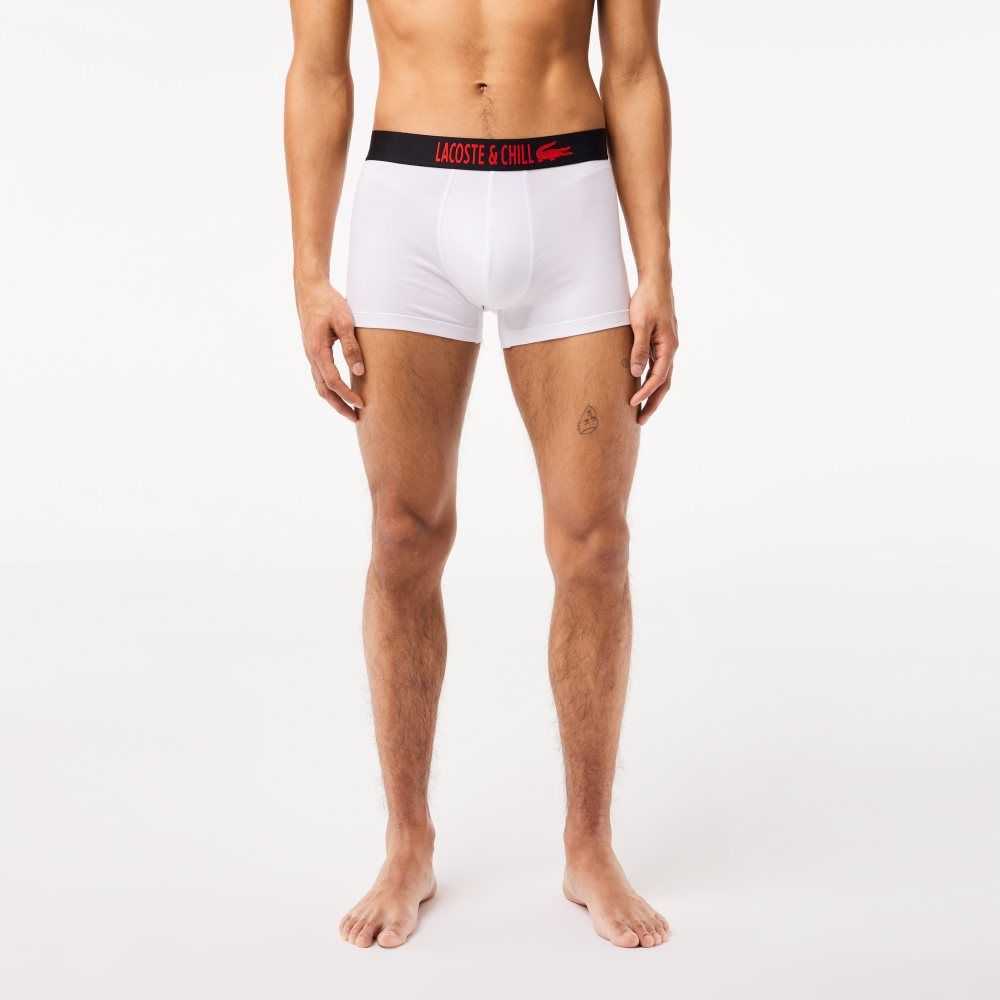 Lacoste 3-Pack x Netflix Jersey Boxers Siyah Kırmızı Beyaz | ON7329158