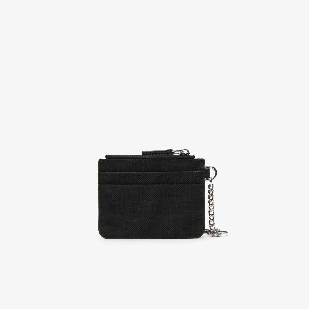 Lacoste 4 Slot Zipped Card Holder Siyah | MT6350982