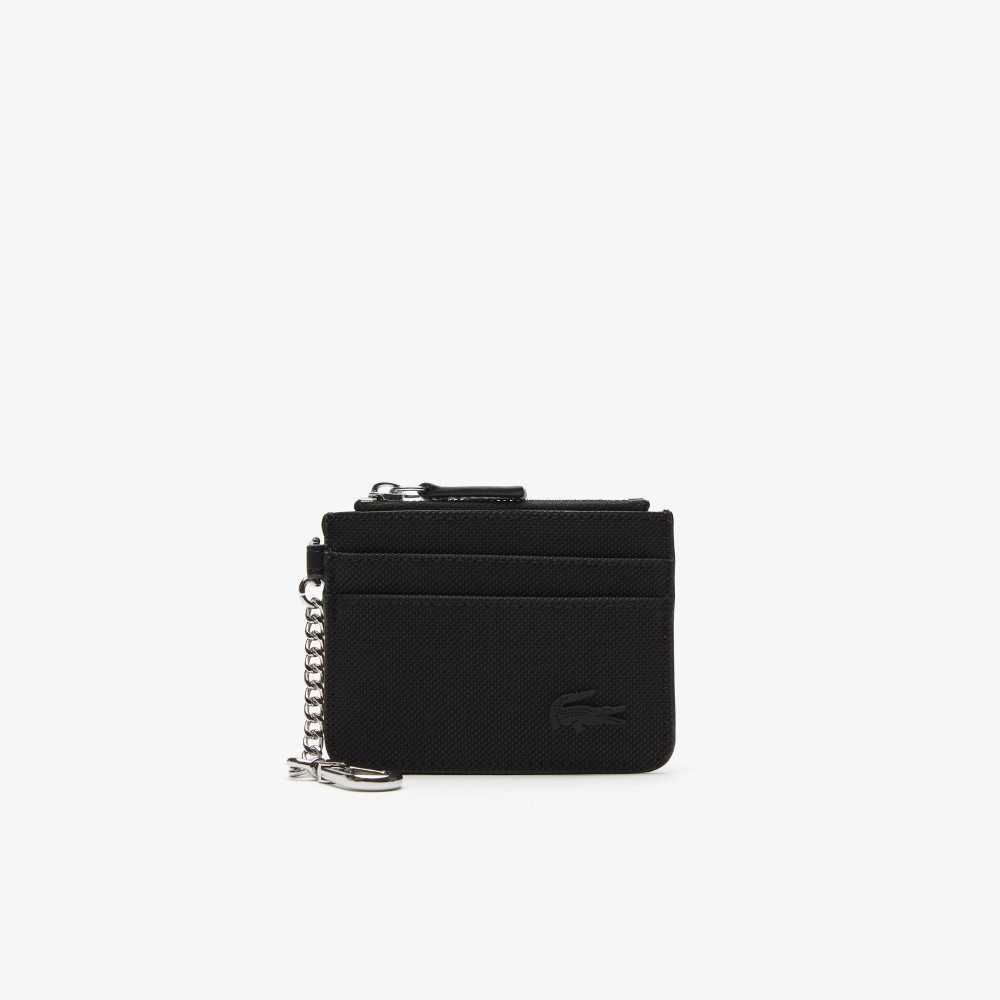 Lacoste 4 Slot Zipped Card Holder Siyah | MT6350982