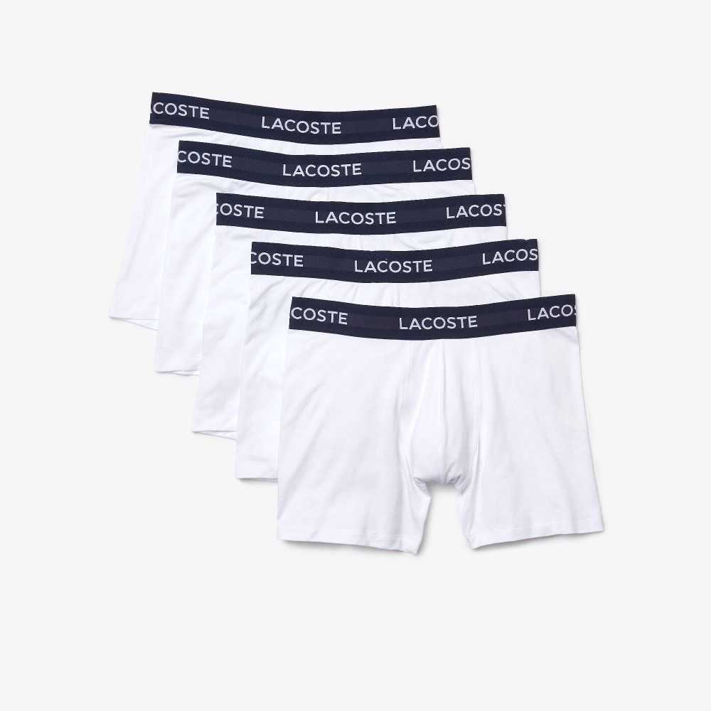 Lacoste 5-Pack Logo Belli Boxers Beyaz | KH2816470