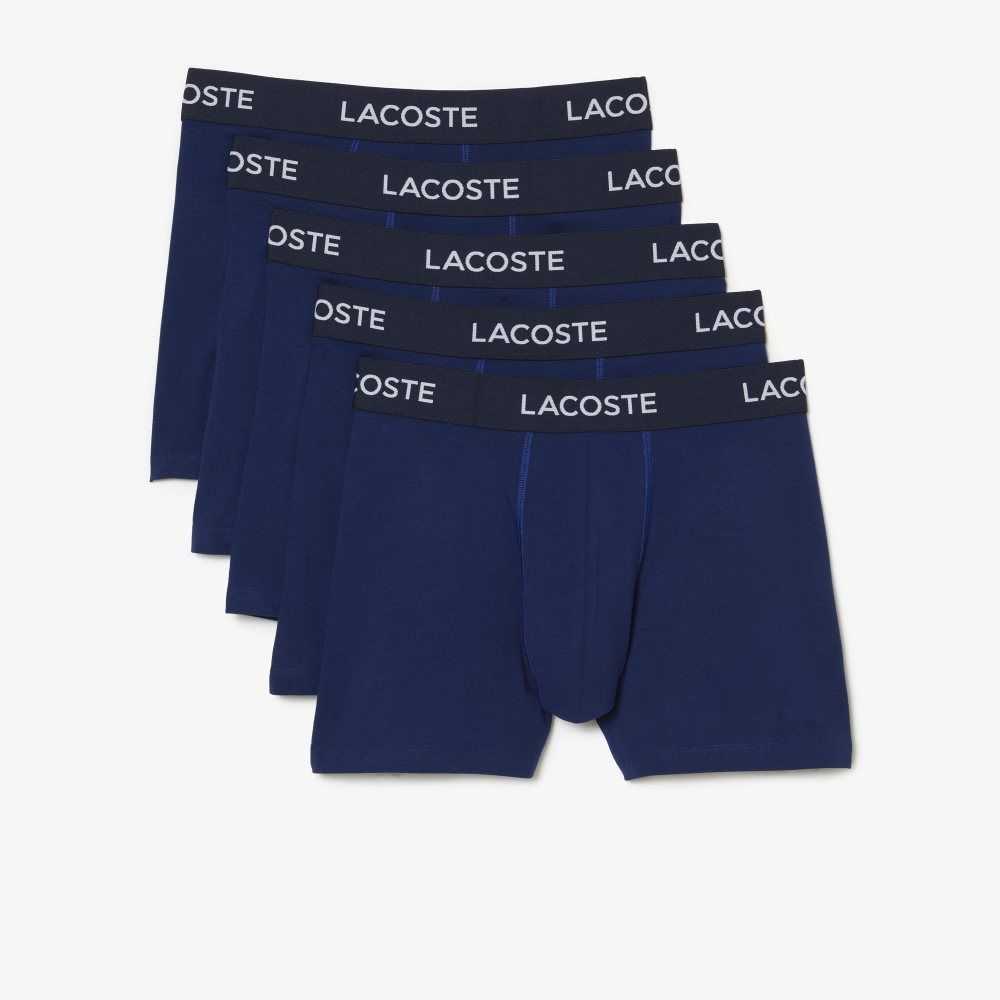 Lacoste 5-Pack Logo Belli Boxers Lacivert Mavi | UA0193754