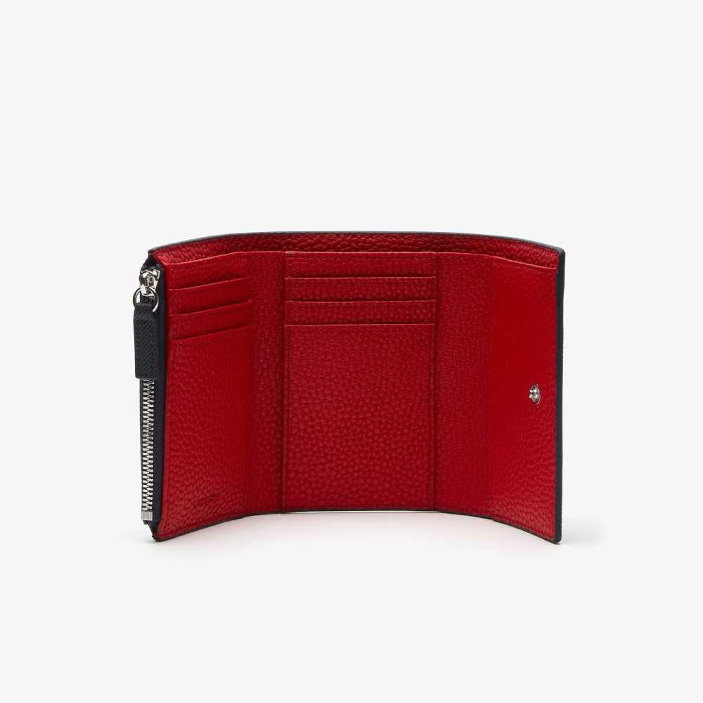 Lacoste Anna Snap Front Wallet Mavi Koyu Kırmızı | DZ5830492