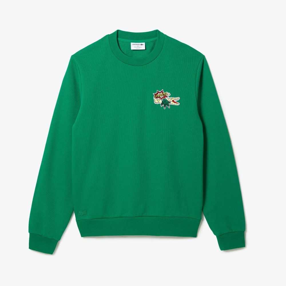 Lacoste Badge Organic Pamuklu Yeşil | QL3258419