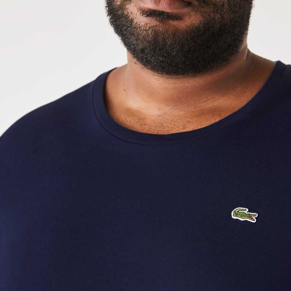 Lacoste Big Fit Crew Neck Pamuklu Jersey Lacivert Mavi | HG9145027