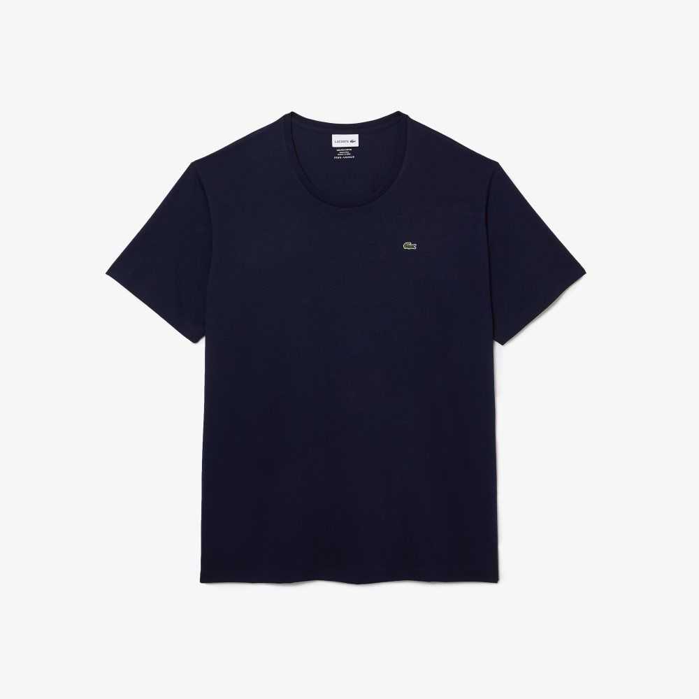 Lacoste Big Fit Crew Neck Pamuklu Jersey Lacivert Mavi | HG9145027