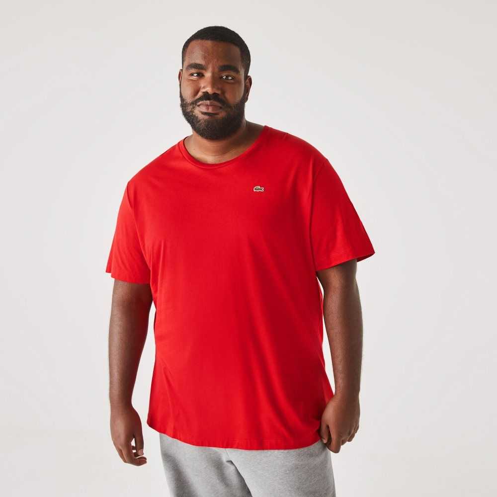 Lacoste Big Fit Crew Neck Pamuklu Jersey Kırmızı | SM5729061